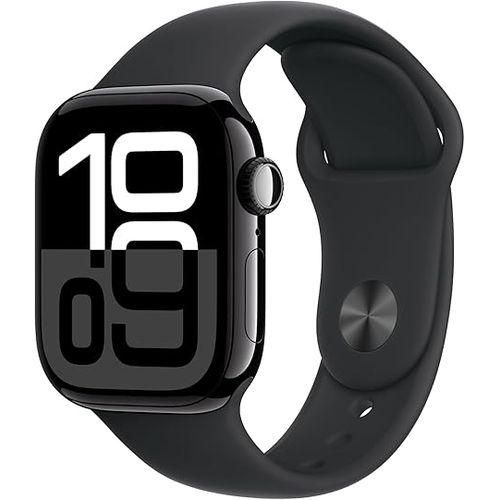 Apple Watch Series 10 GPS 46 Mm Boîtier En Aluminium Noir De Jais Avec Bracelet Sport Noir - M/L