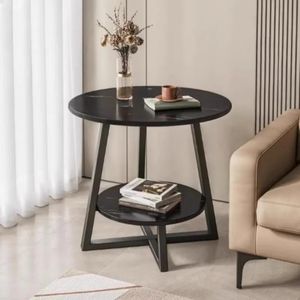Gm Table d appoint noire circulaire
