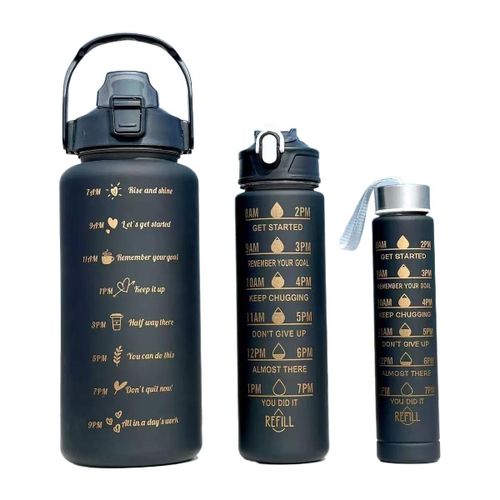 3 pièces gourde - Gourde de sport--Gourdes pour grand-Gourde pour adultes-Gourde enfant-Gourdes-Noir