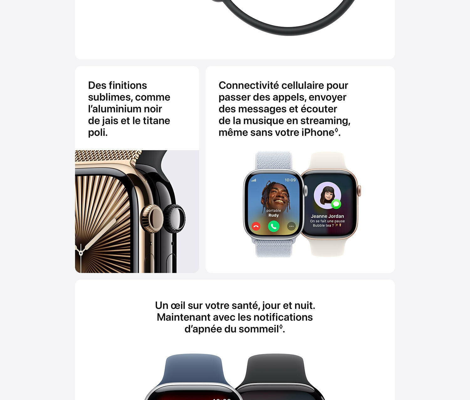 Apple Watch Series 10 GPS 46 Mm Boîtier En Aluminium Noir De Jais Avec Bracelet Sport Noir - M/L