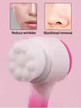 Brosse nettoyante pour le visage en silicone, double face, pour éliminer les points noirs, nettoyer les pores, exfolier le visage, 1 pièce