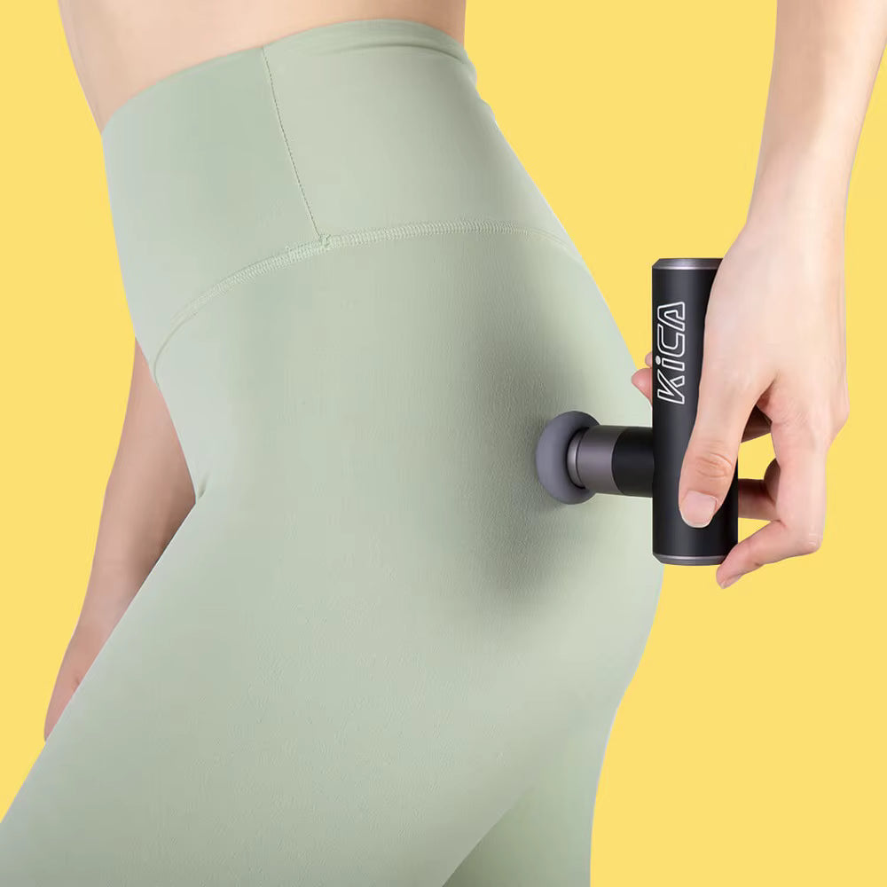 KiCA Mini 2-Pistolet Fascia pour le sport, odorportable en aluminium, 3000 pliable, haute vitesse profonde, 3 têtes de massage, 4 vitesses, 195g