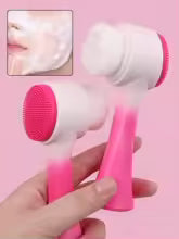 Brosse nettoyante pour le visage en silicone, double face, pour éliminer les points noirs, nettoyer les pores, exfolier le visage, 1 pièce