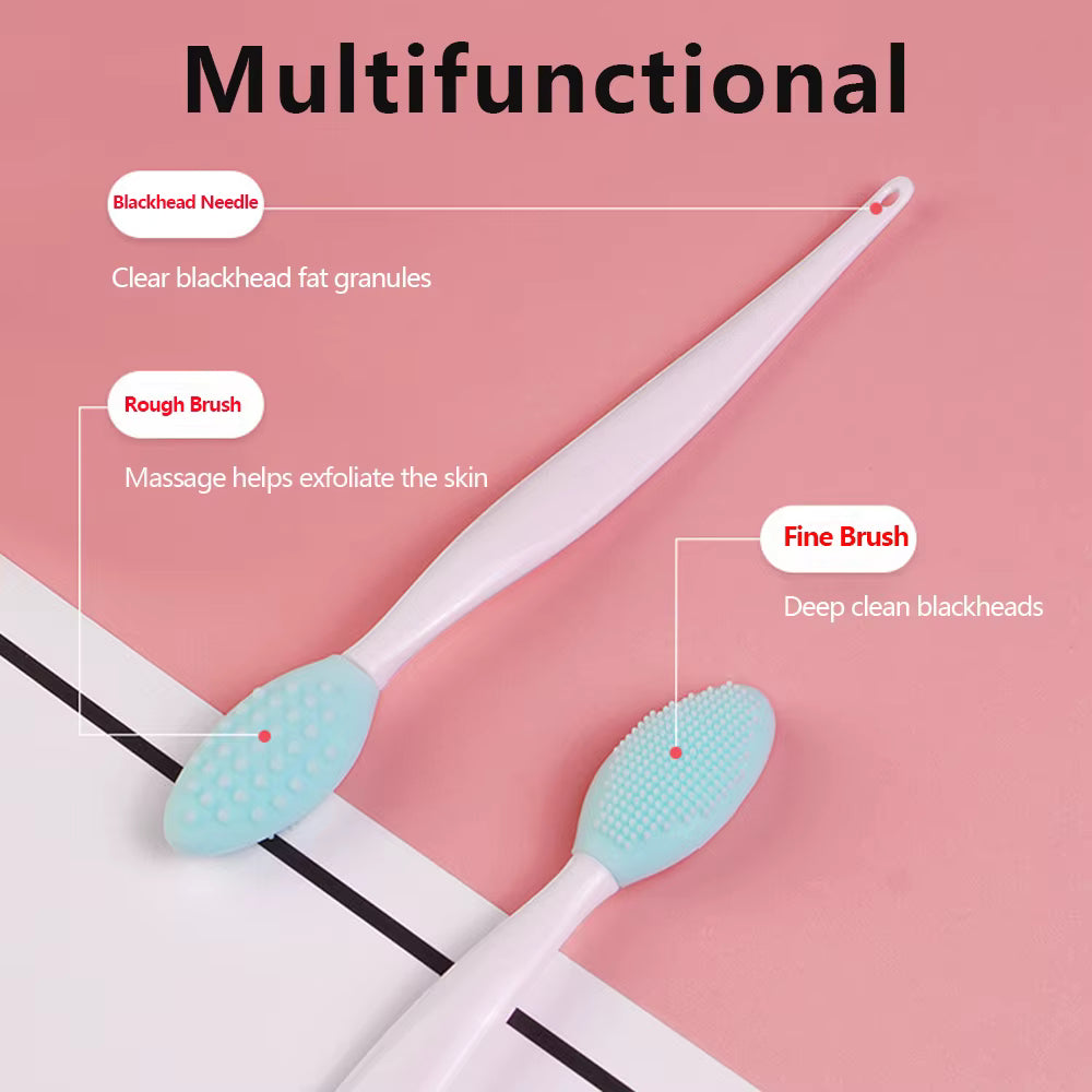 Brosse de lavage du visage en Silicone, soins de beauté pour la peau, exfoliante du nez, nettoyage des points noirs, outils avec tête de remplacement, 1 pièce/4 pièces
