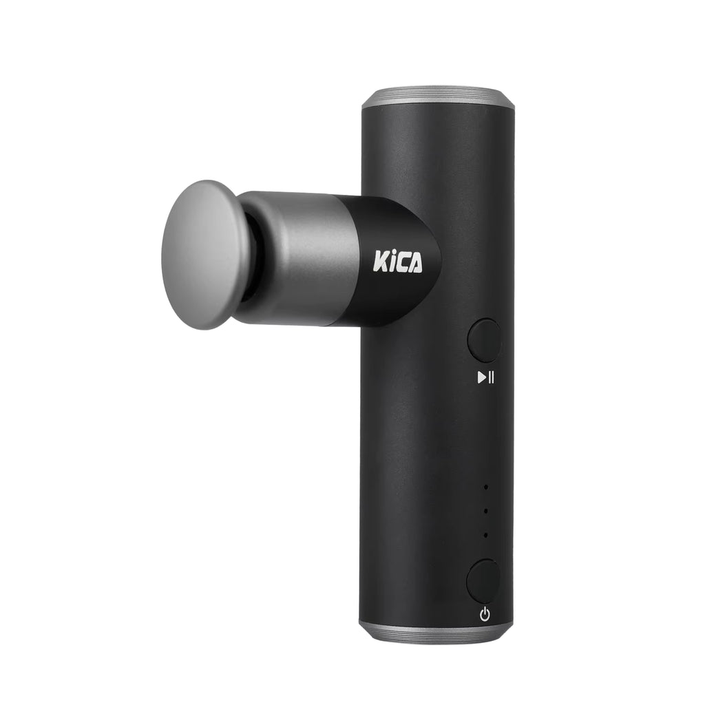 KiCA Mini 2-Pistolet Fascia pour le sport, odorportable en aluminium, 3000 pliable, haute vitesse profonde, 3 têtes de massage, 4 vitesses, 195g