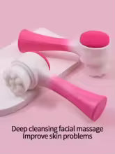 Brosse nettoyante pour le visage en silicone, double face, pour éliminer les points noirs, nettoyer les pores, exfolier le visage, 1 pièce