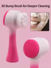Brosse nettoyante pour le visage en silicone, double face, pour éliminer les points noirs, nettoyer les pores, exfolier le visage, 1 pièce