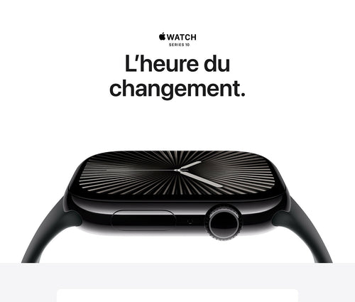 Apple Watch Series 10 GPS 46 Mm Boîtier En Aluminium Noir De Jais Avec Bracelet Sport Noir - M/L